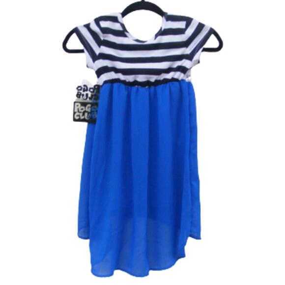 Girls Size 4/5 Dress Party Dress Hi-Low Size Cobalt Blue Sequins Pogo Club of NY - Picture 4 of 4
